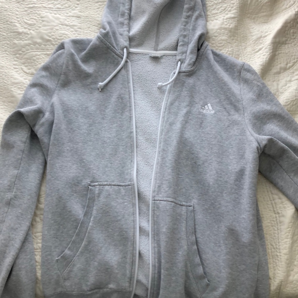 Grey Adidas Zip Up Jacket